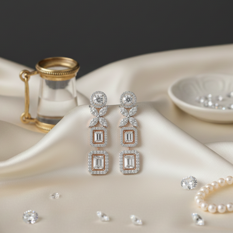 Solenne Shine Diamond Danglers - 3