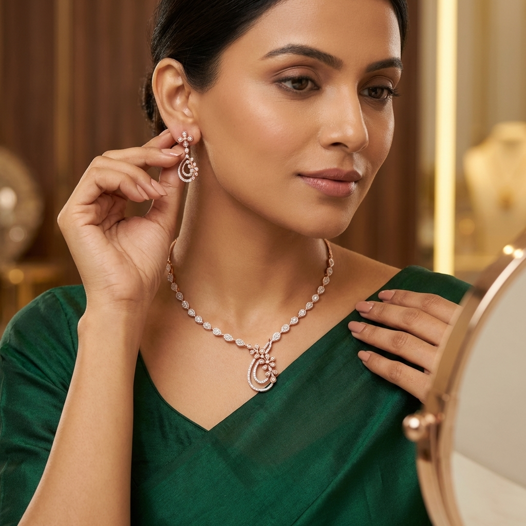 Sparkling Diamond Grace Necklace Set