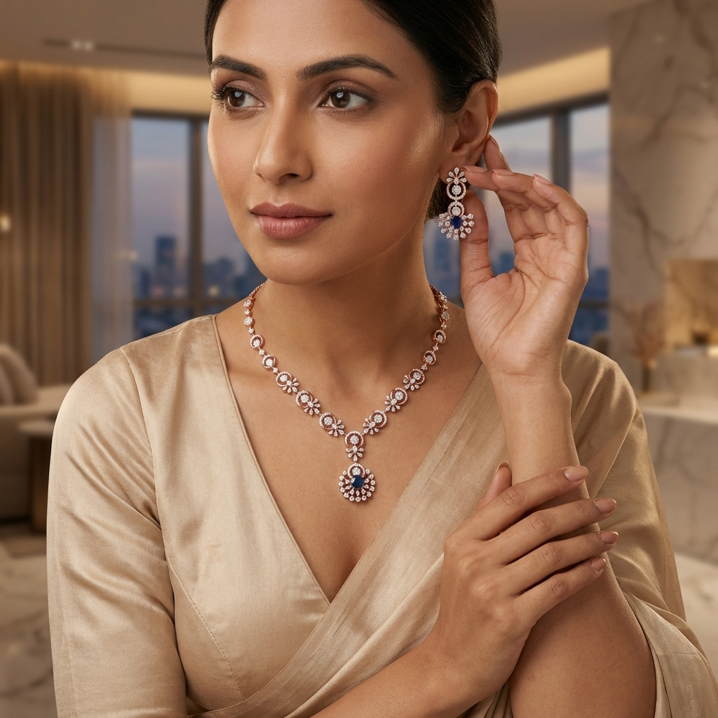 Divine Diamond Radiance Necklace Set
