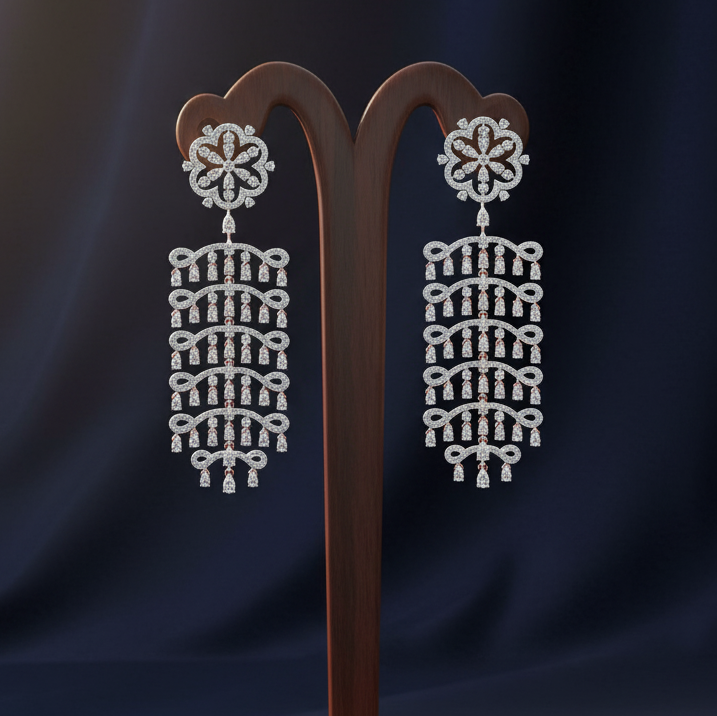 Handmade Diamond Dangler Earrings