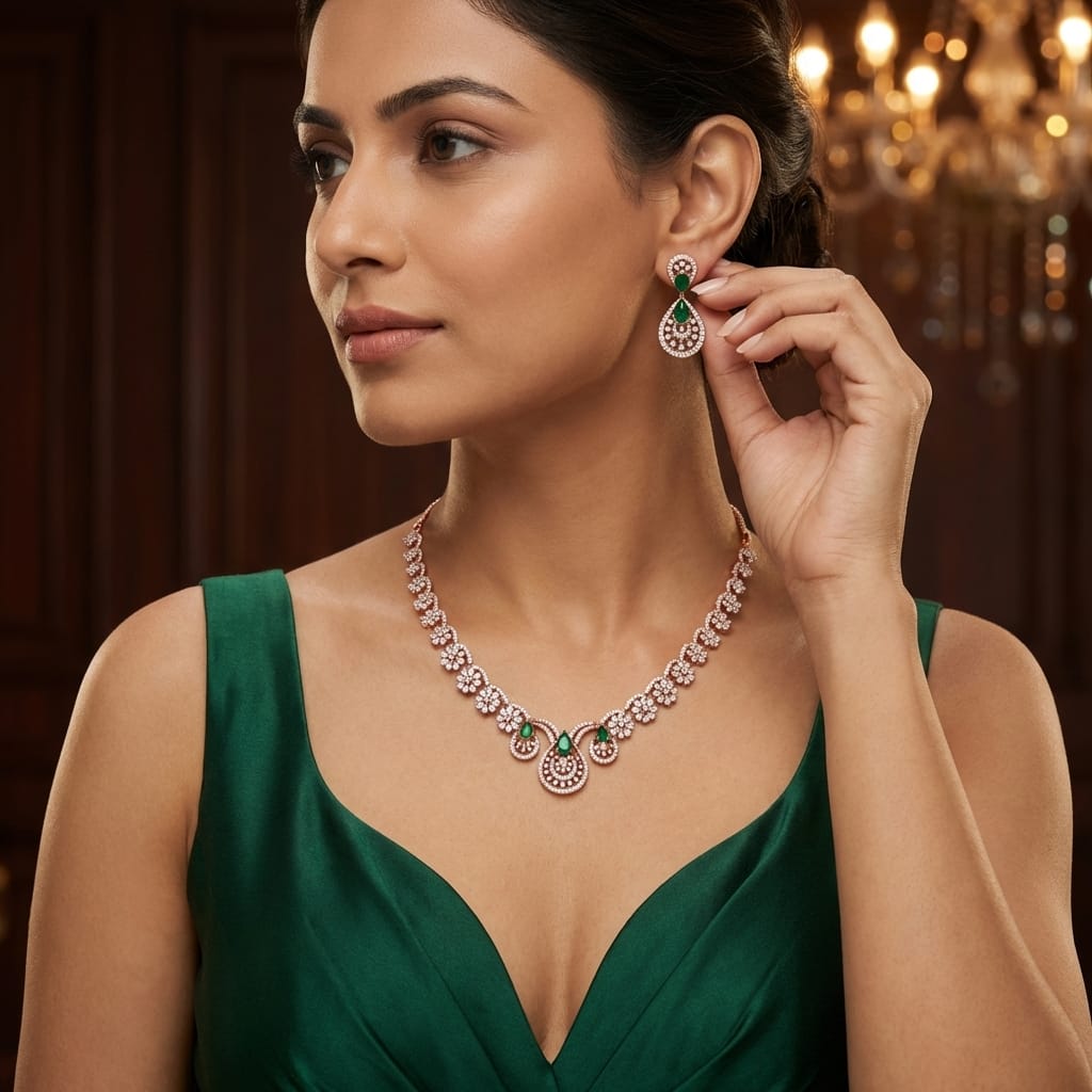 Ethereal Diamond Glow Necklace Set - 3