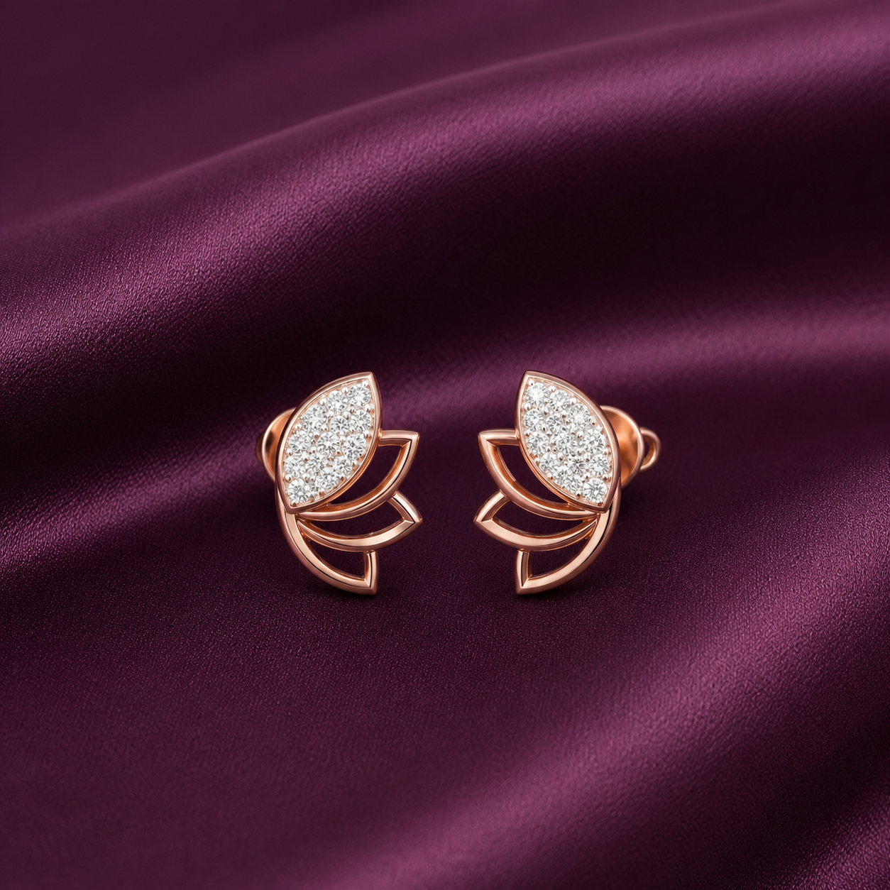 Chic Elegant Diamond Stud Earrings