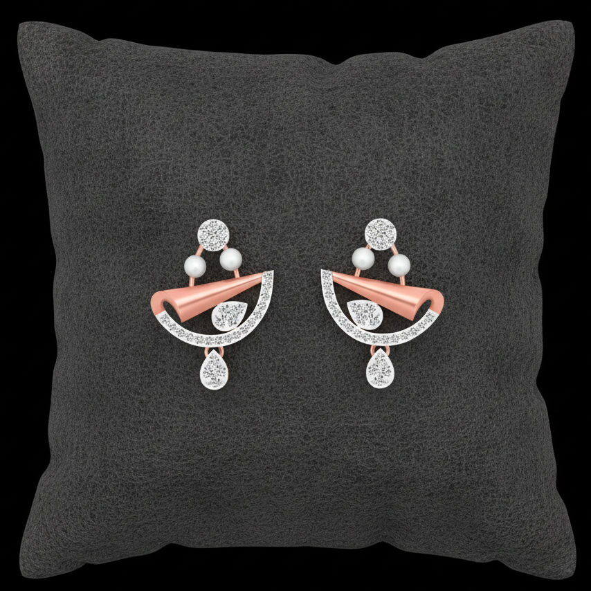 Sparkle Wave Diamond Danglers
