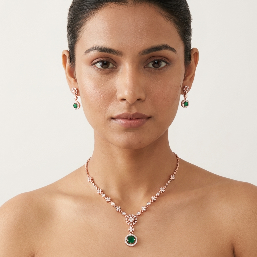 Premium Diamond Aura Necklace Set - 3