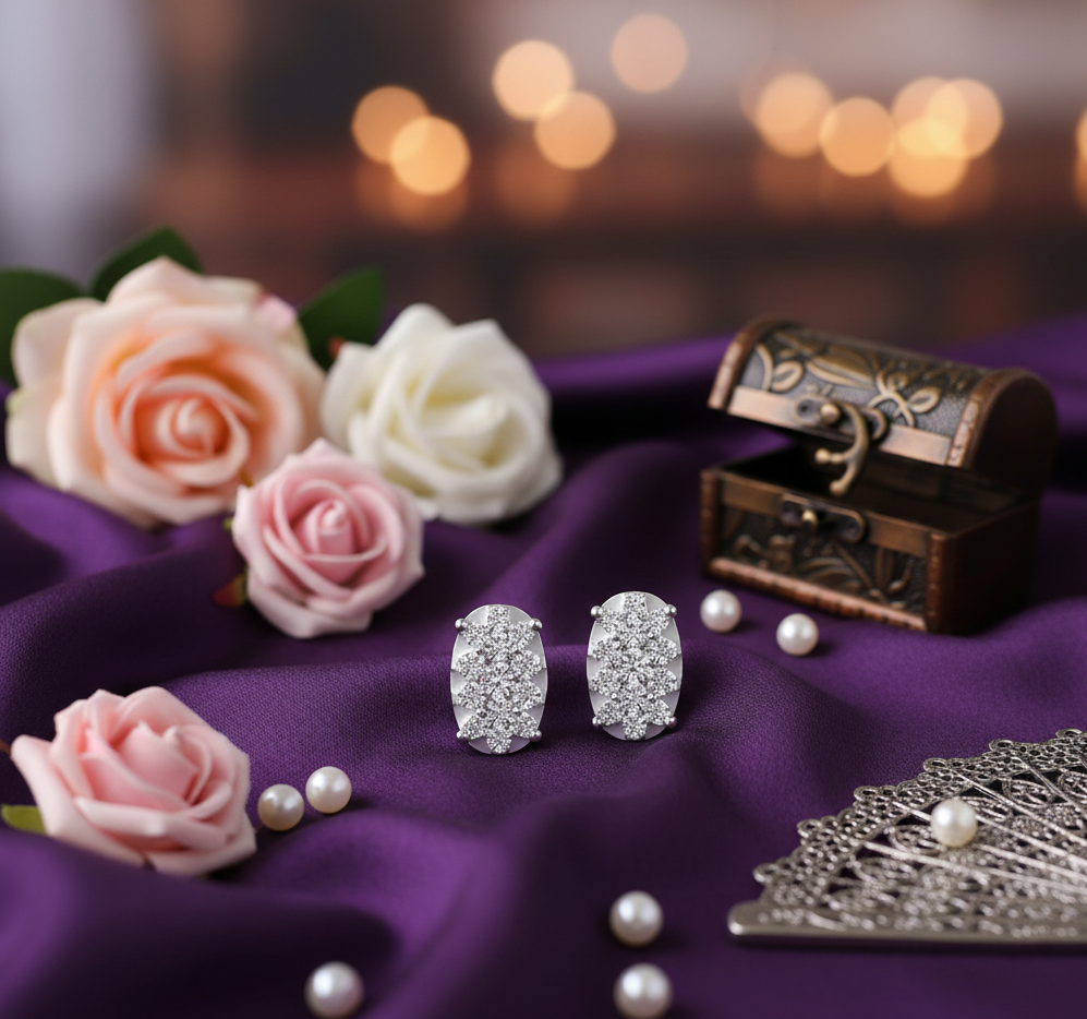 Elegant Diamond Stud Earrings in Classic Style