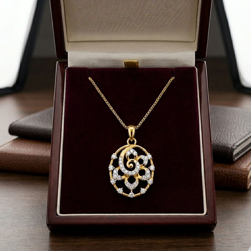 Diamond Lunar Bloom Pendant - 3