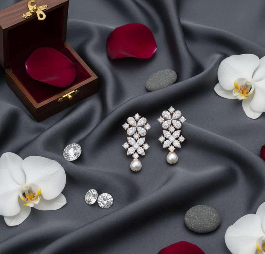 Crystalwave Diamond Dangler Earrings