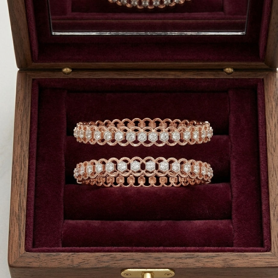 Geometric Diamond Bangles