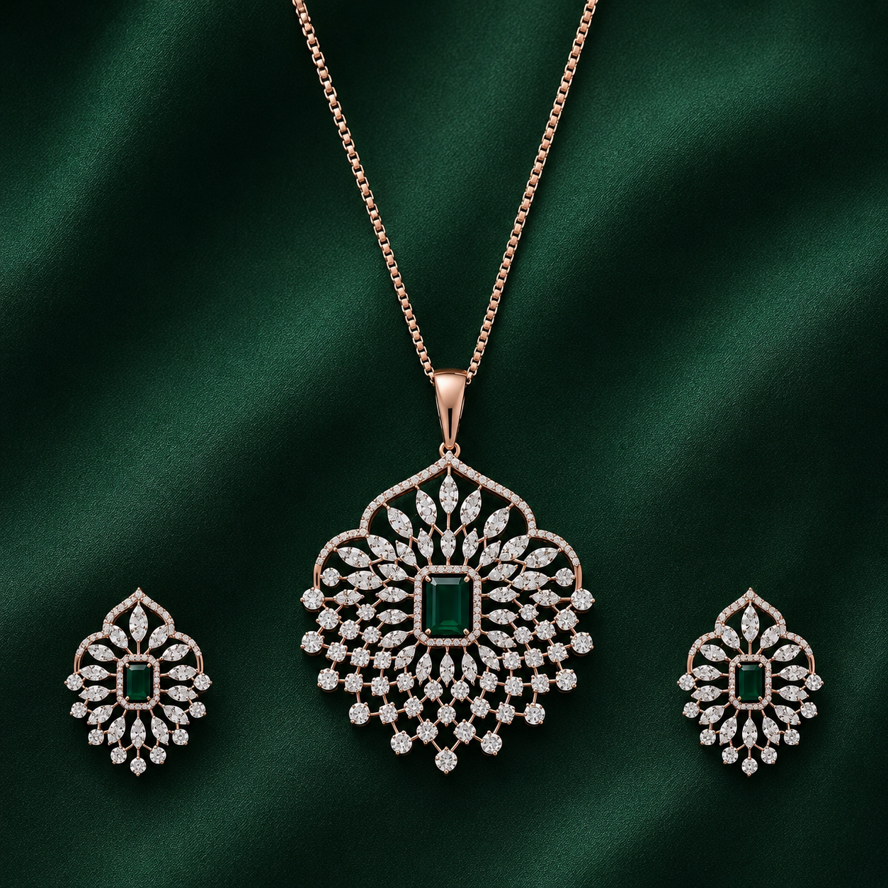 Elite Shine Diamond Pendant Set