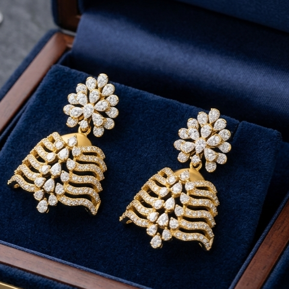 Elegant Double-Halo Diamond Earrings