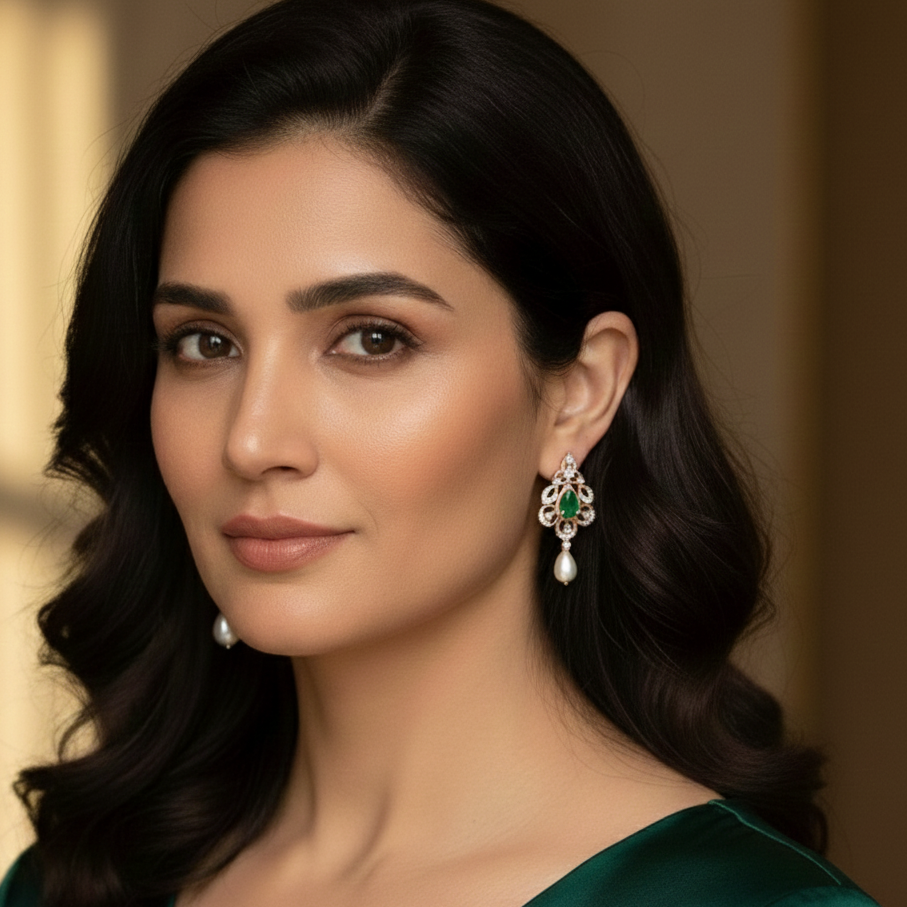 Sparkling Diamond Drop Earrings