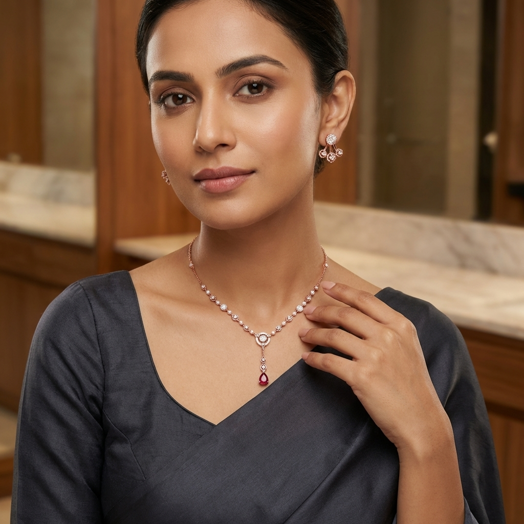 Grand Diamond Shine Necklace Set - 4