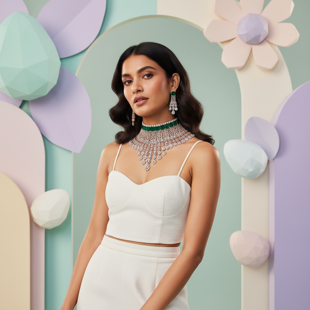 Chic Diamond Bridal Necklace Collection