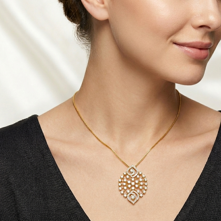 Diamond Blossom Aura Pendant