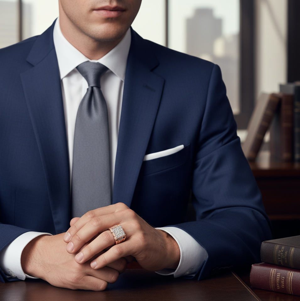 Luxe Heritage Diamond Gents Ring - 4