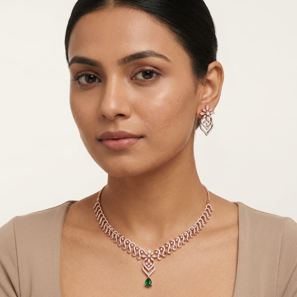 Ethereal Diamond Elegance Necklace Set - 3