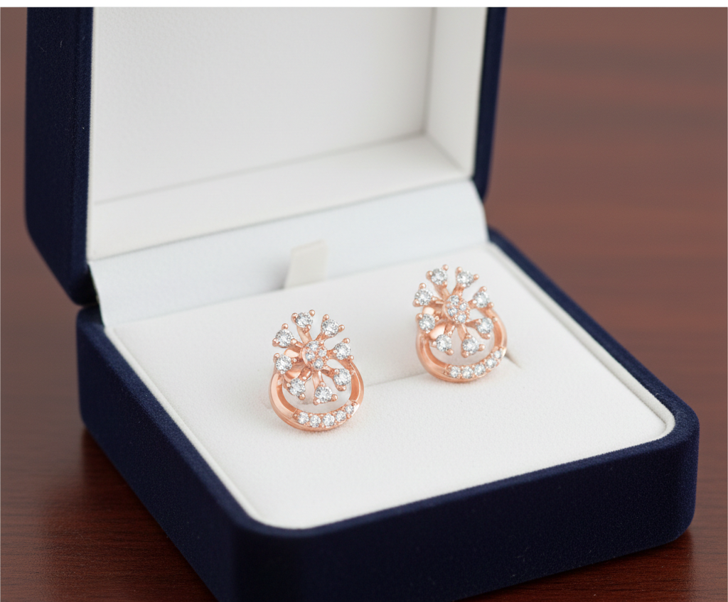 Diamond Aura Stud Earrings