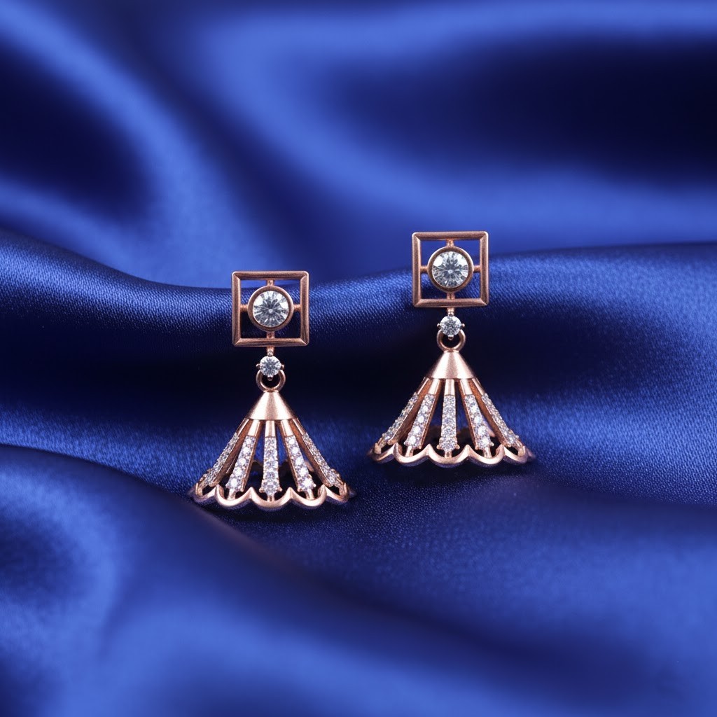 Everyday Wear Diamond Jhumki Earrings