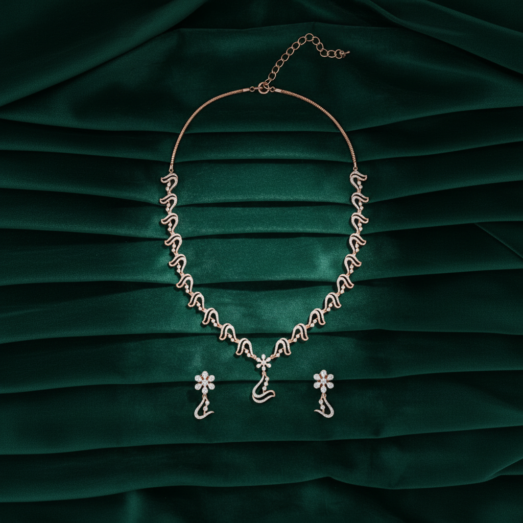 Crystal Glow Diamond Elegance Necklace Set