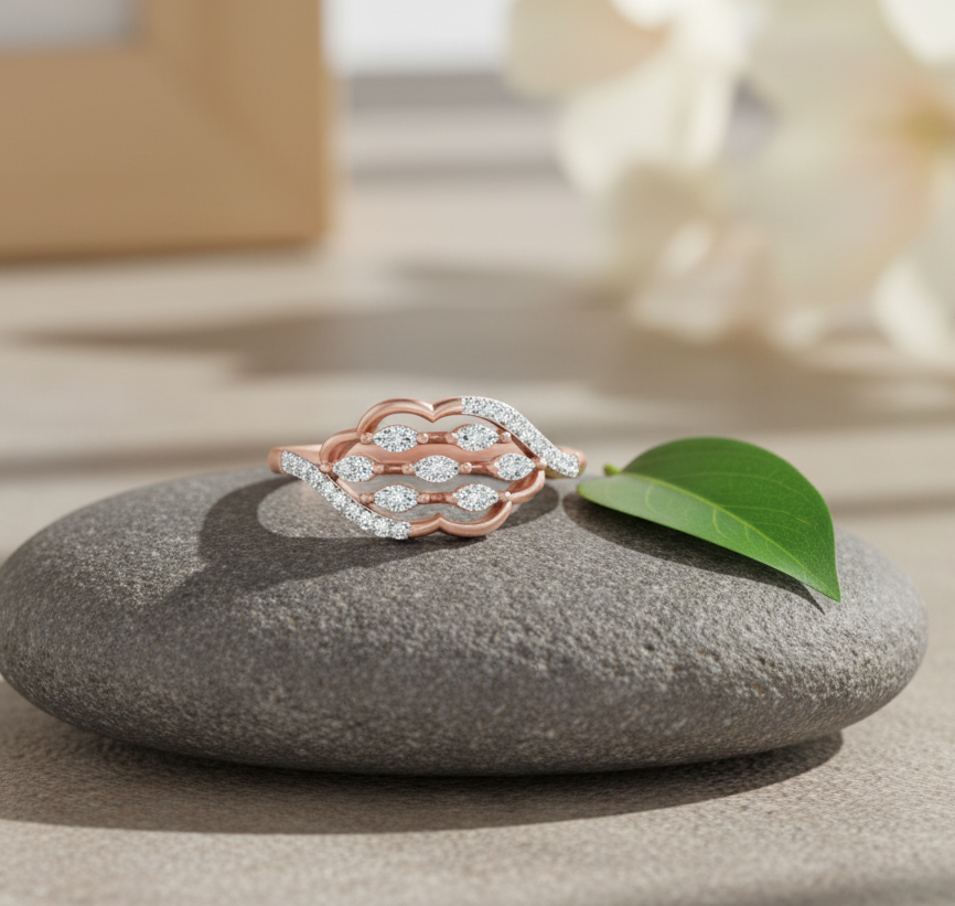 The Serene Wave Ring
