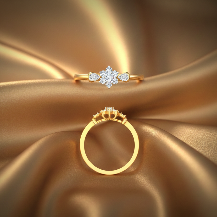 Luxe Halo Ivy Diamond Ring - 3
