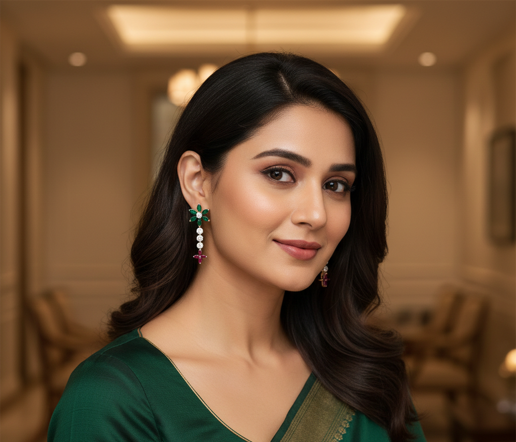 AstraBloom Diamond Dangler Earrings