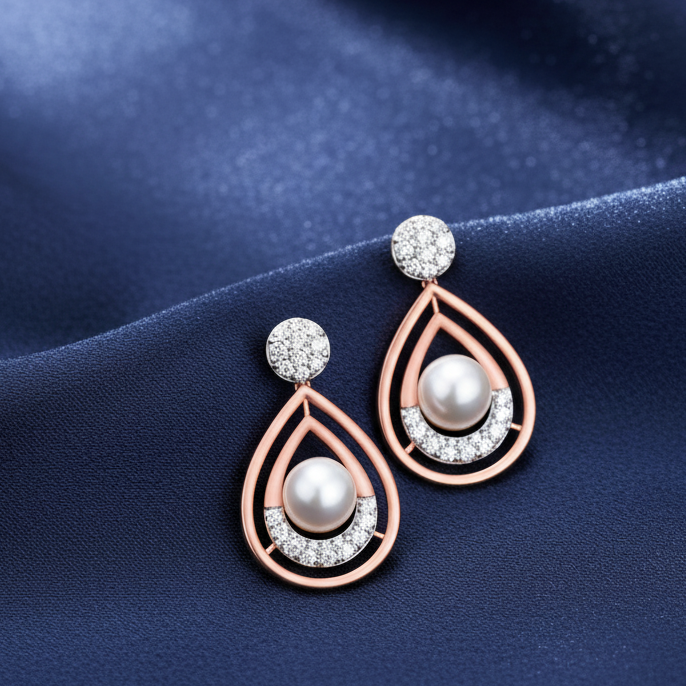Timeless Drop Diamond Pendant Earrings