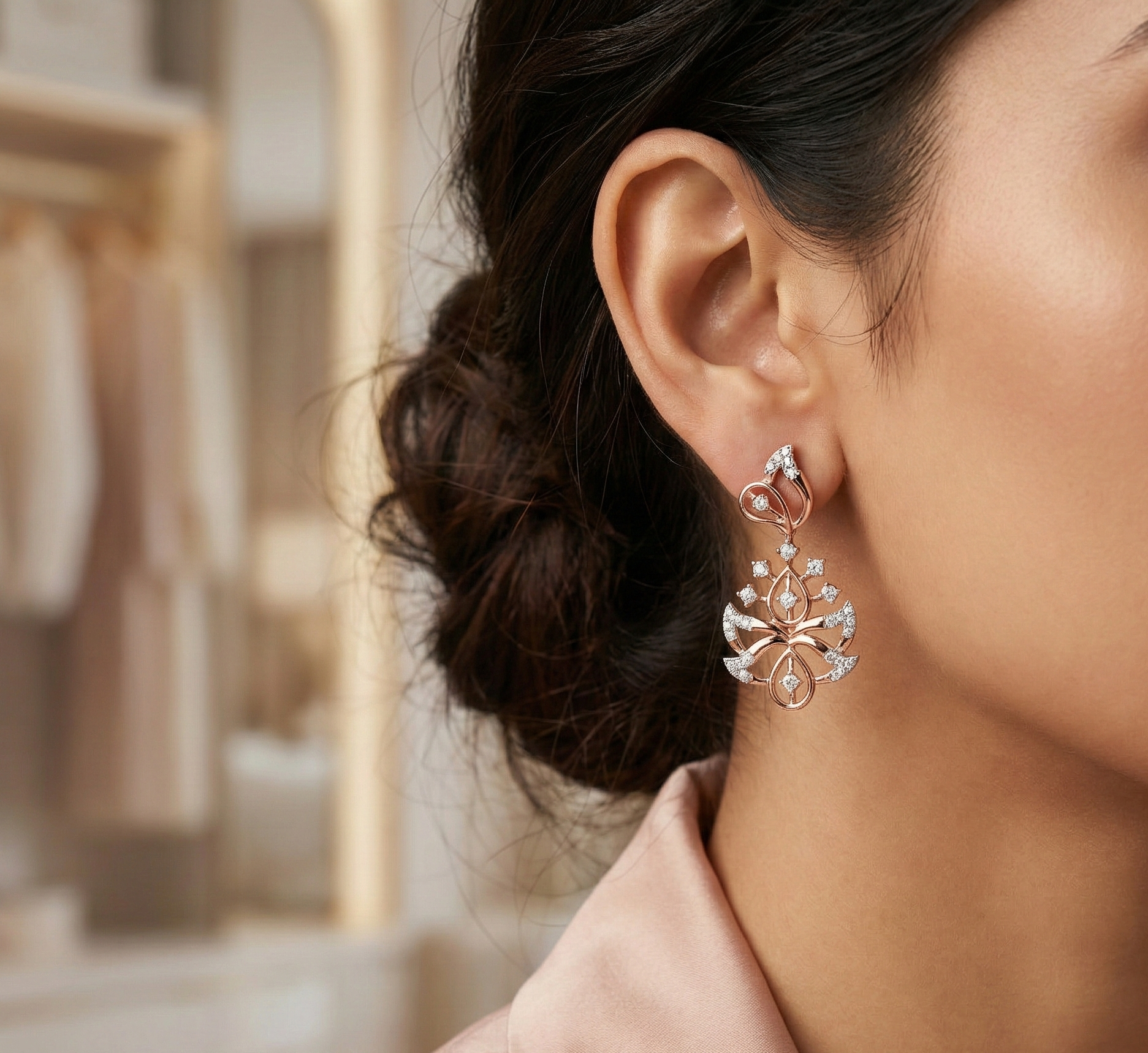 Opaline Glow Diamond Danglers