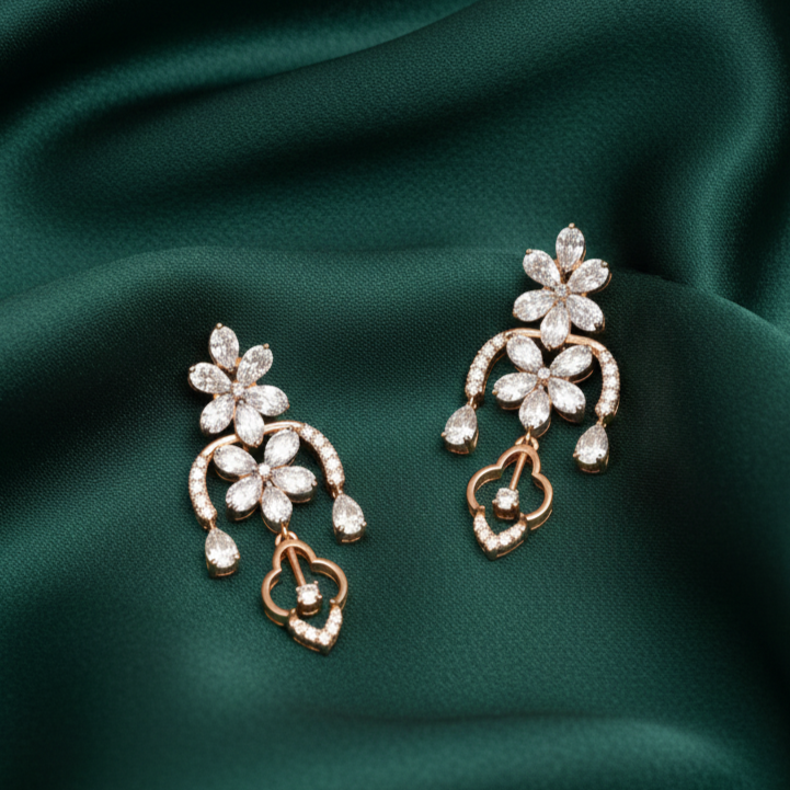 Contemporary Spark Diamond Dangle Earrings