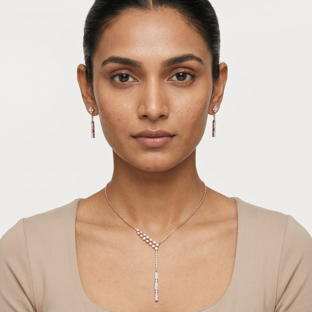 Divine Diamond Charm Necklace Set