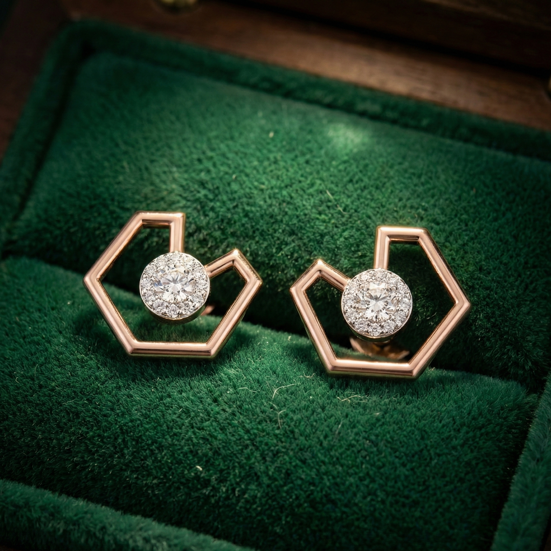 Minimal Luxe Diamond Pendant Earrings
