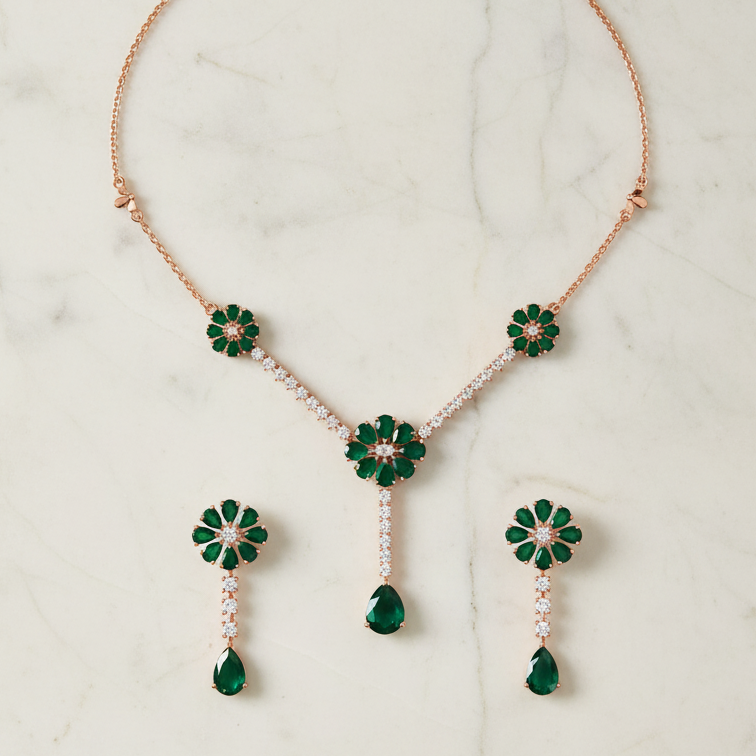 Regal Diamond Aura Necklace Set