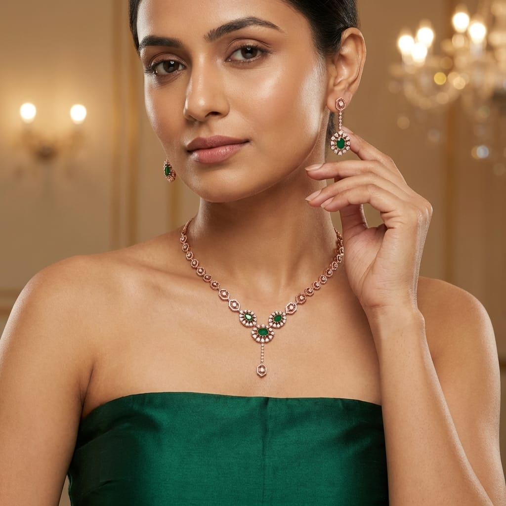 Imperial Diamond Shine Necklace Set