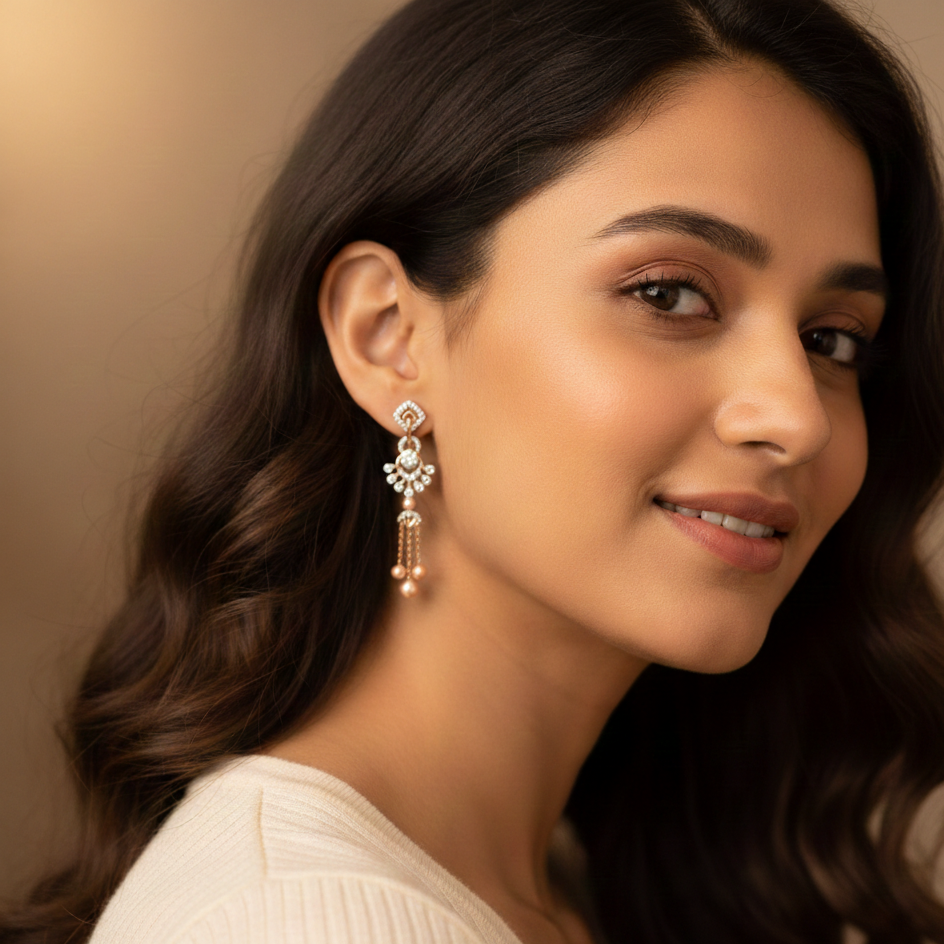 Avenor Spark Diamond Dangler Earrings - 3
