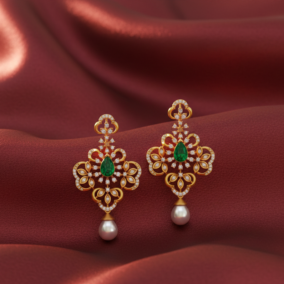 Glam Shine Diamond Drop Earrings