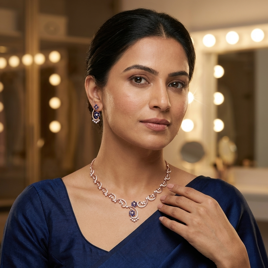 Shimmering Diamond Grace Necklace Set - 3