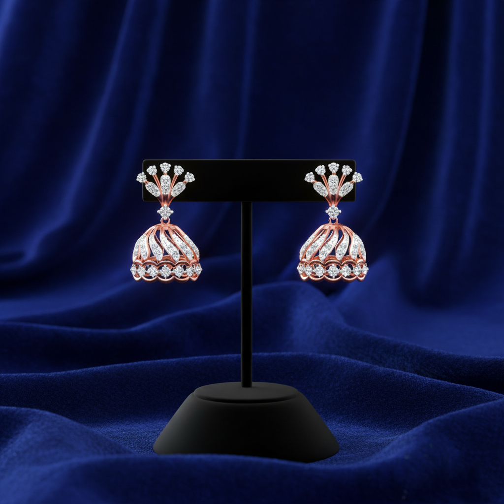 Premium Shine Diamond Jhumkis