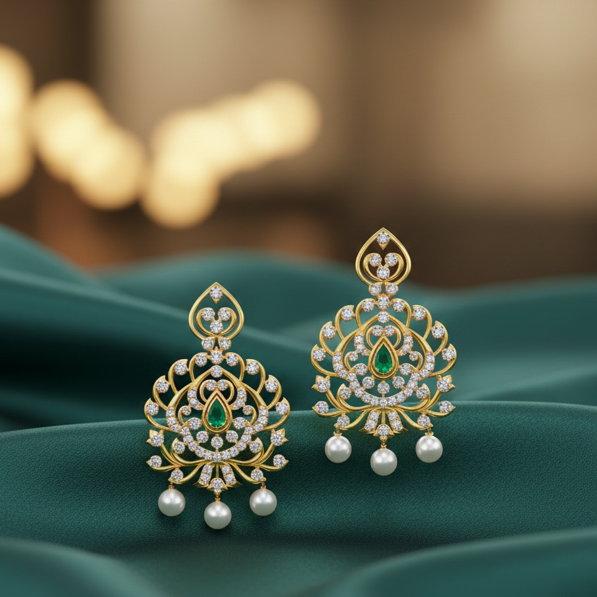 High Shine Diamond Drop Earrings
