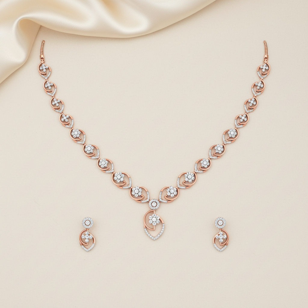 Shimmering Diamond Radiance Necklace Set