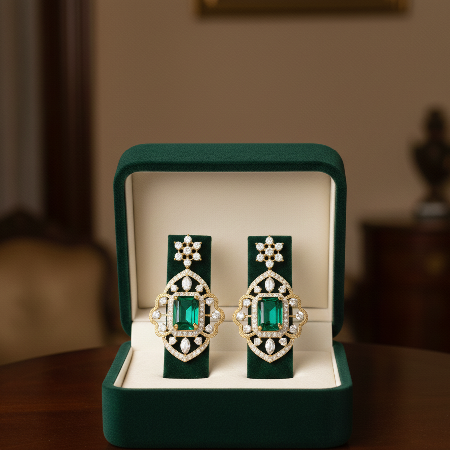 Stylish Spark Diamond Dangler Earrings - 3
