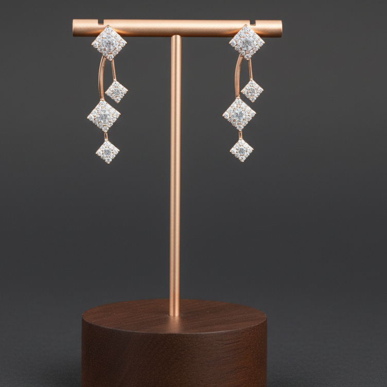 Crown Arc Diamond Danglers - 3