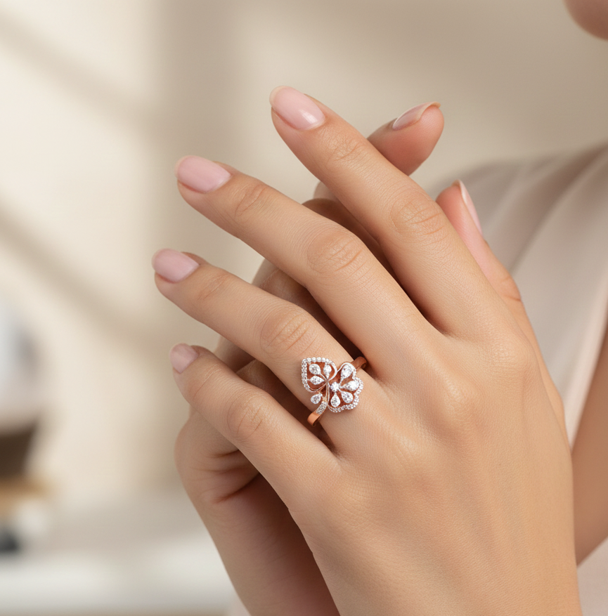 Luxe Regal Ivy Crest Diamond Ring - 3