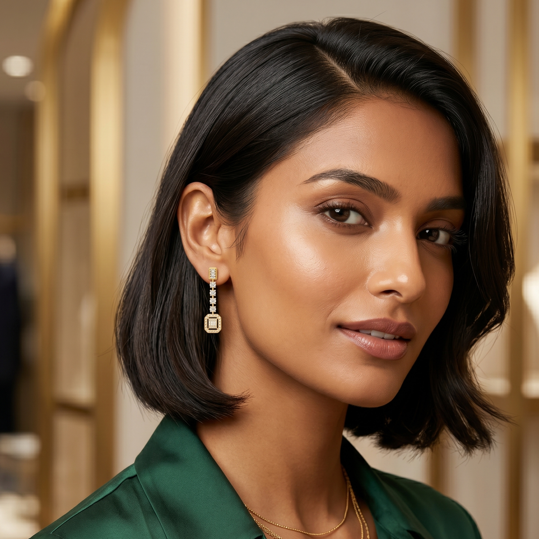 Elegant Spark Drop Diamond Earrings