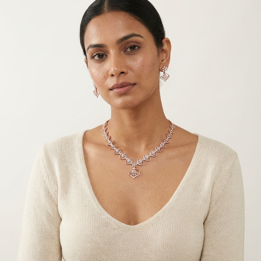 Sparkling Diamond Luxe Necklace Set - 4