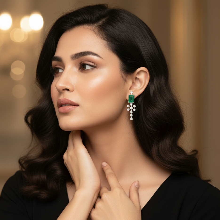 Haloria Spark Diamond Danglers