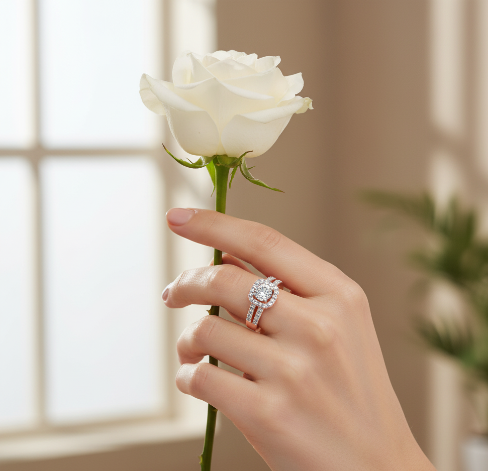 Reina Cushion Halo Diamond Ring - 3