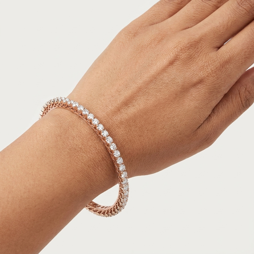 Halo Diamond Bangles - 3