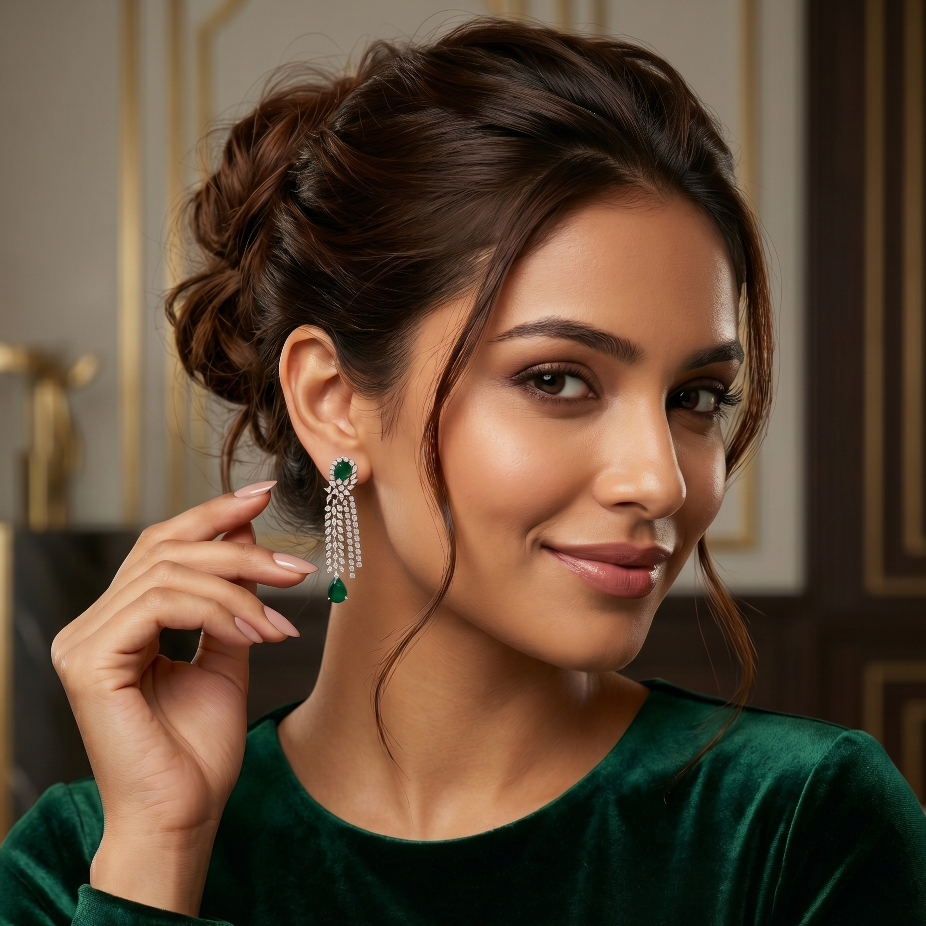 Radiant Glow Diamond Dangle Earrings - 3