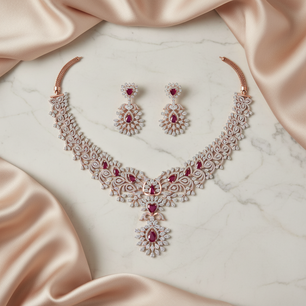 Imperial Diamond Dazzle Necklace Set