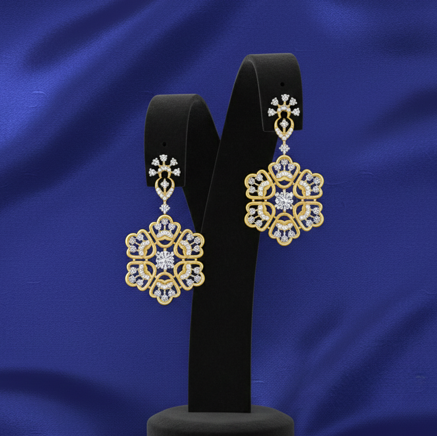 Elegant Diamond Dangler Earrings - 3